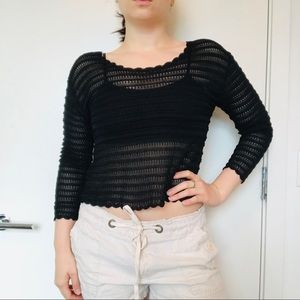 Brandy Melville Mesh Long sleeve Top